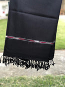 Swaty woollen shawl hand made black single boarder